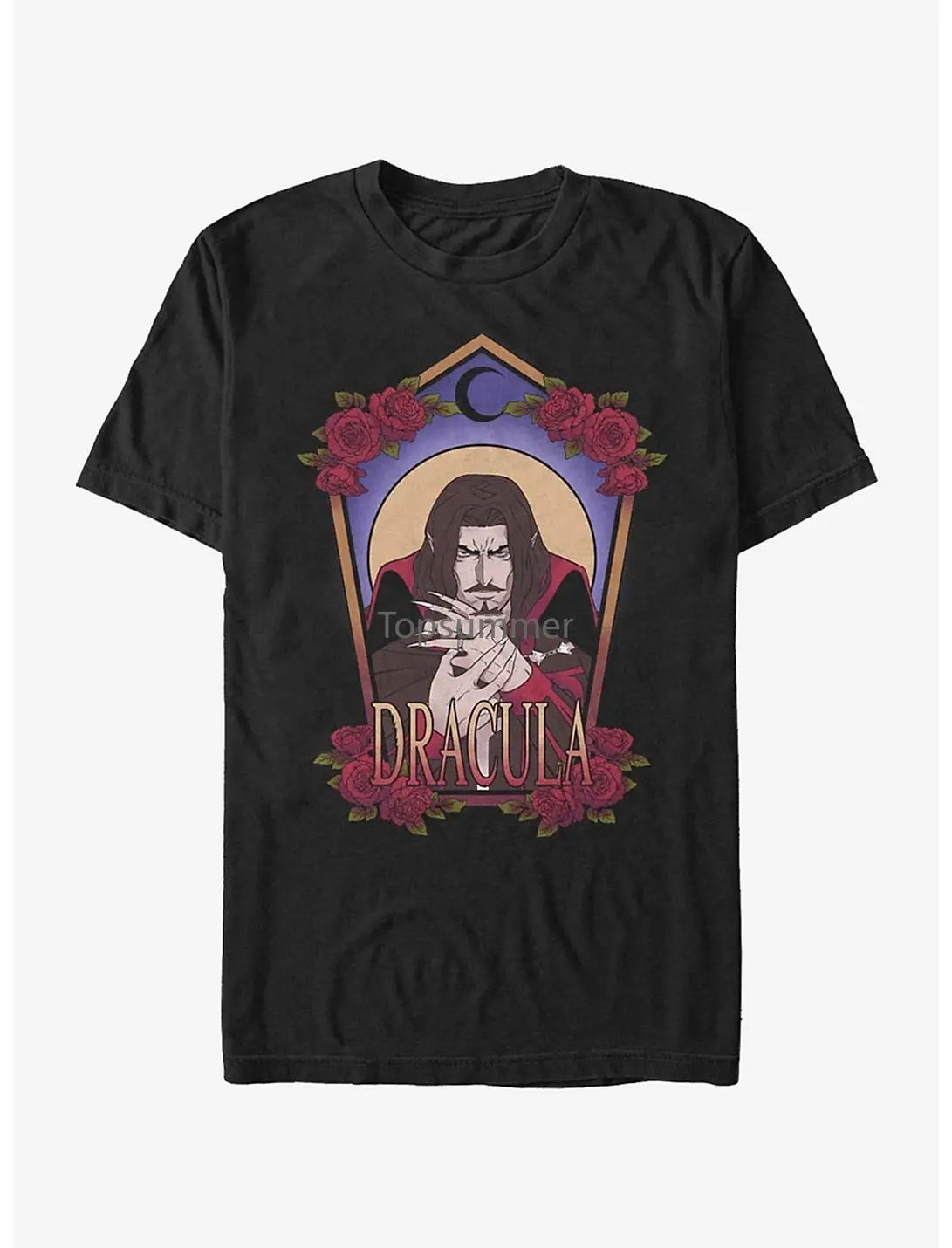 Castlevania Dracula Art Nouveau T-Shirt Black Hi-Res
