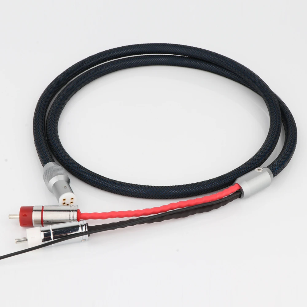 One Piece Ofc Placcato Argento Con Schermatura Rca 5 Pin Din Xlr U Vanga Plug Audio Phono Tonearm Cable Con Filo Di Terra