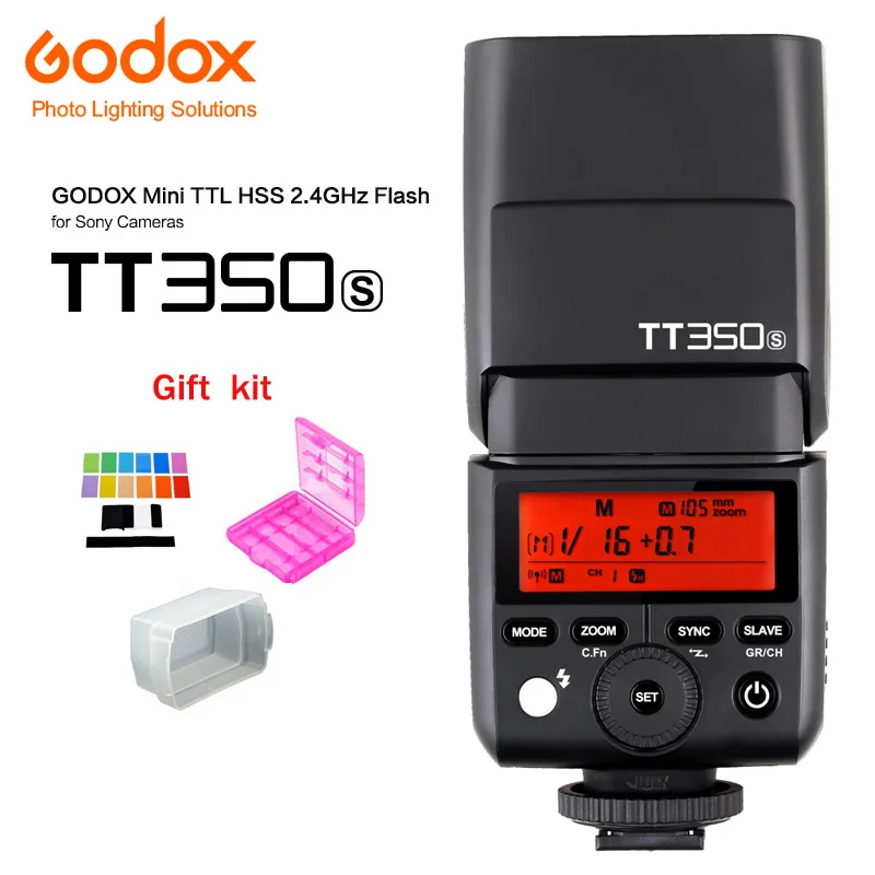 Godox Mini Tt350S Camera Flash Ttl Speedlite Hss Gn36 Per Sony Mirrorless Dslr Camera A7R A7Rii A58 A99 A6000 Dslr