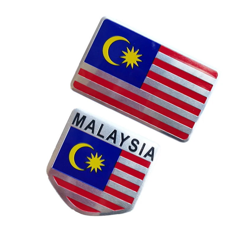 Distintivo Bandiera Malesia Sottile Etichetta In Alluminio Emblema Cromo Car Styling Sticker Shield Bandiera Nazionale Decal Sun & Moon Flag Symbol