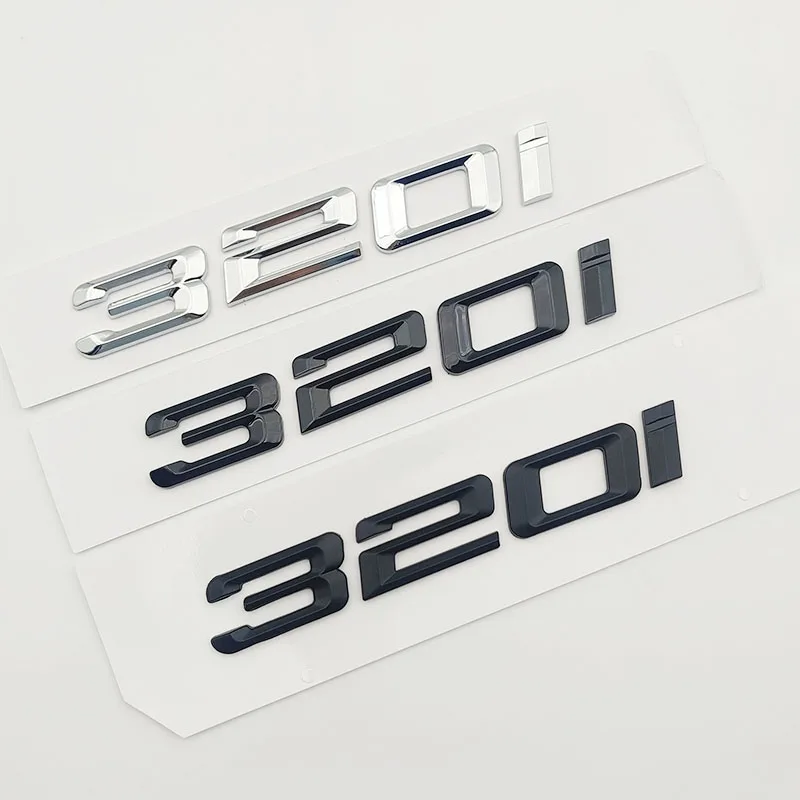 3D Abs Cromato Nero Logo 320I Emblema Targhetta Decalcomania Bagagliaio Auto Lettere 320I Adesivo Per Bmw 320I F30 E46 E90 G20 Accessori