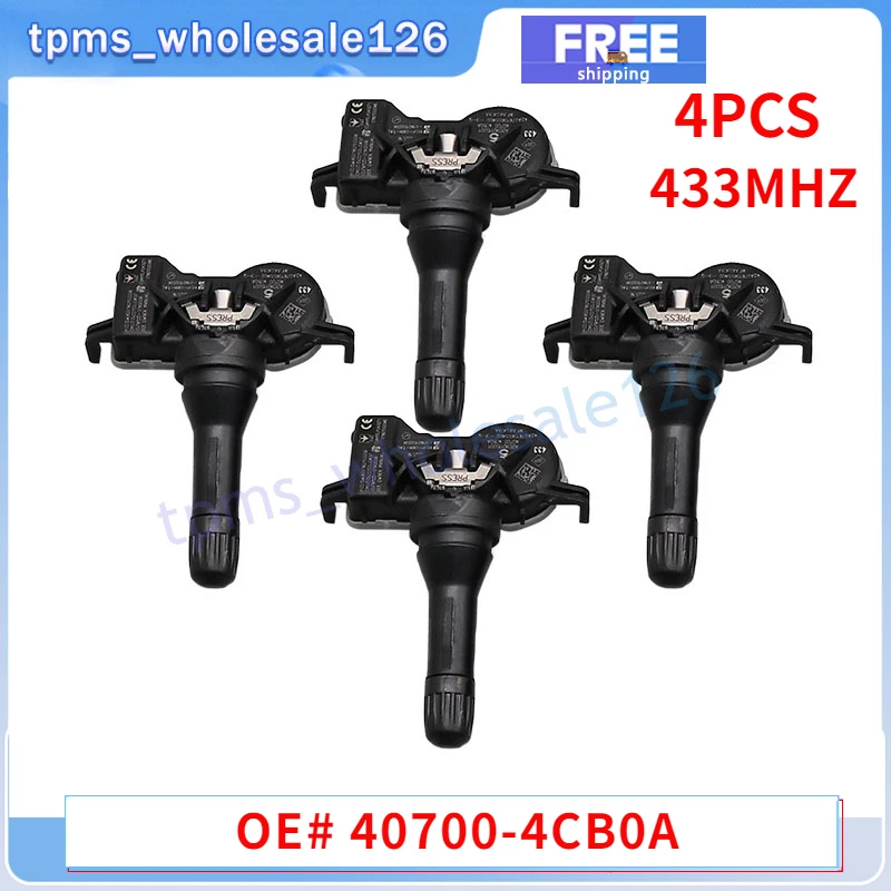 Muslimmuslimb Sensore Di Pressione Dei Pneumatici 4 Pezzi Per Alpine A110 Nissan Nv200 X-Trail T32 Renault Espace V Megane Tpms 433Mhz
