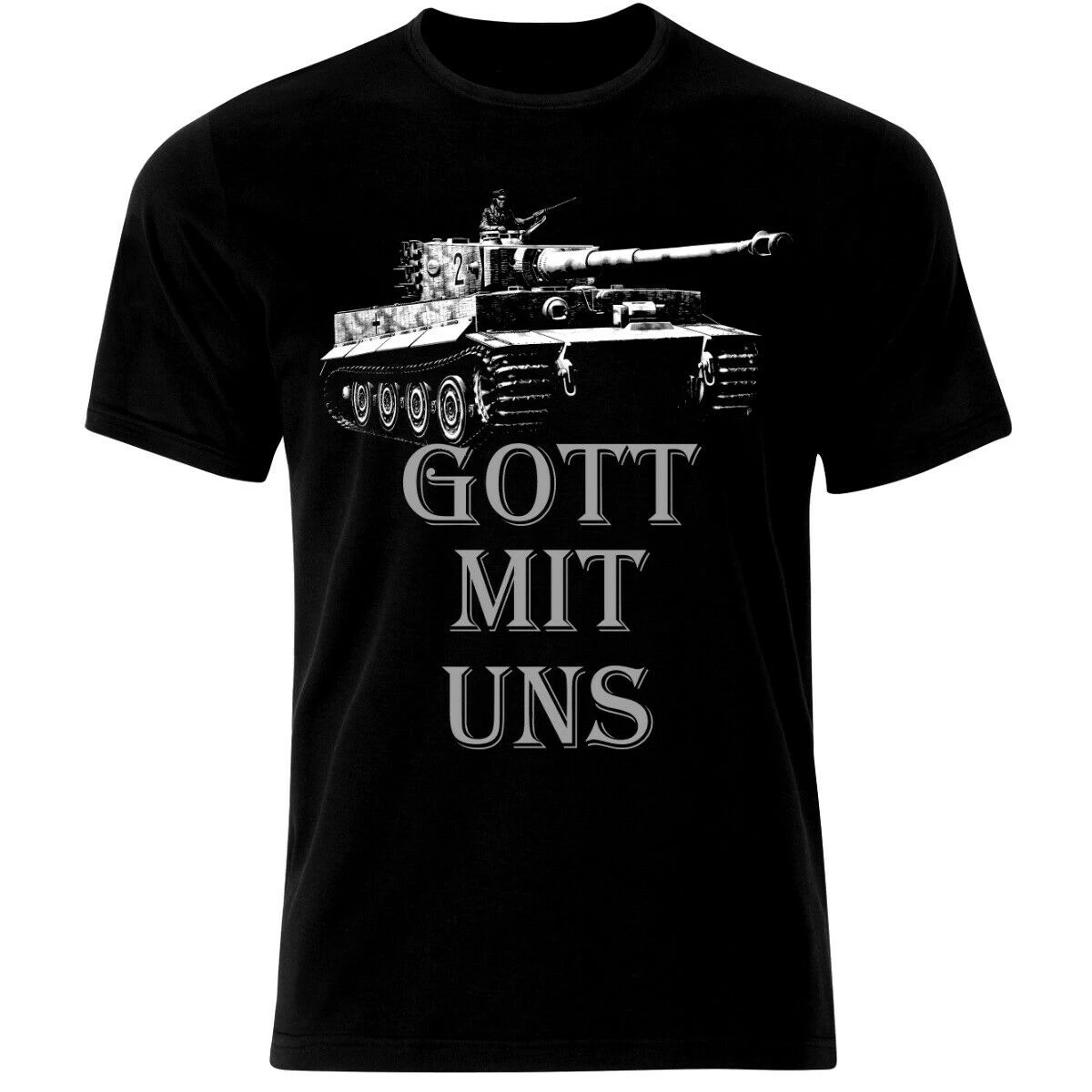T-Shirt Gott Mit Uns Tiger German Army Tank Panzer Ww2