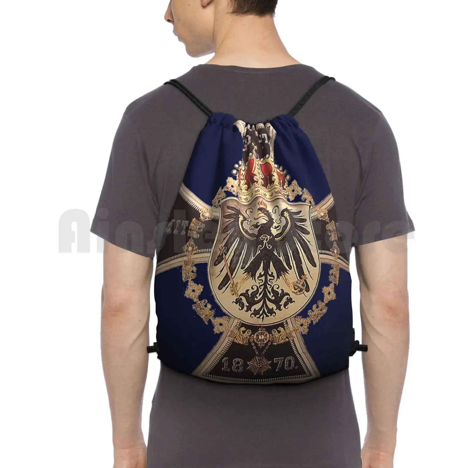 Tedesco 1870 Gott Mit Uns Iron Cross Zaino Borsa Con Coulisse Riding Climbing Gym Bag Iron Cross Tedesche