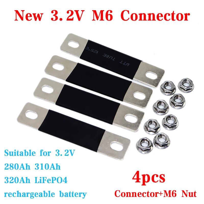 1-4 Pz Eve 280Ah 310Ah 320Ah M6 Rame Bus Bar Connettore Batteria M6 Connettore A Vite Batteria Per Lifepo4 Catl 3.2V Lifepo4 Pastella