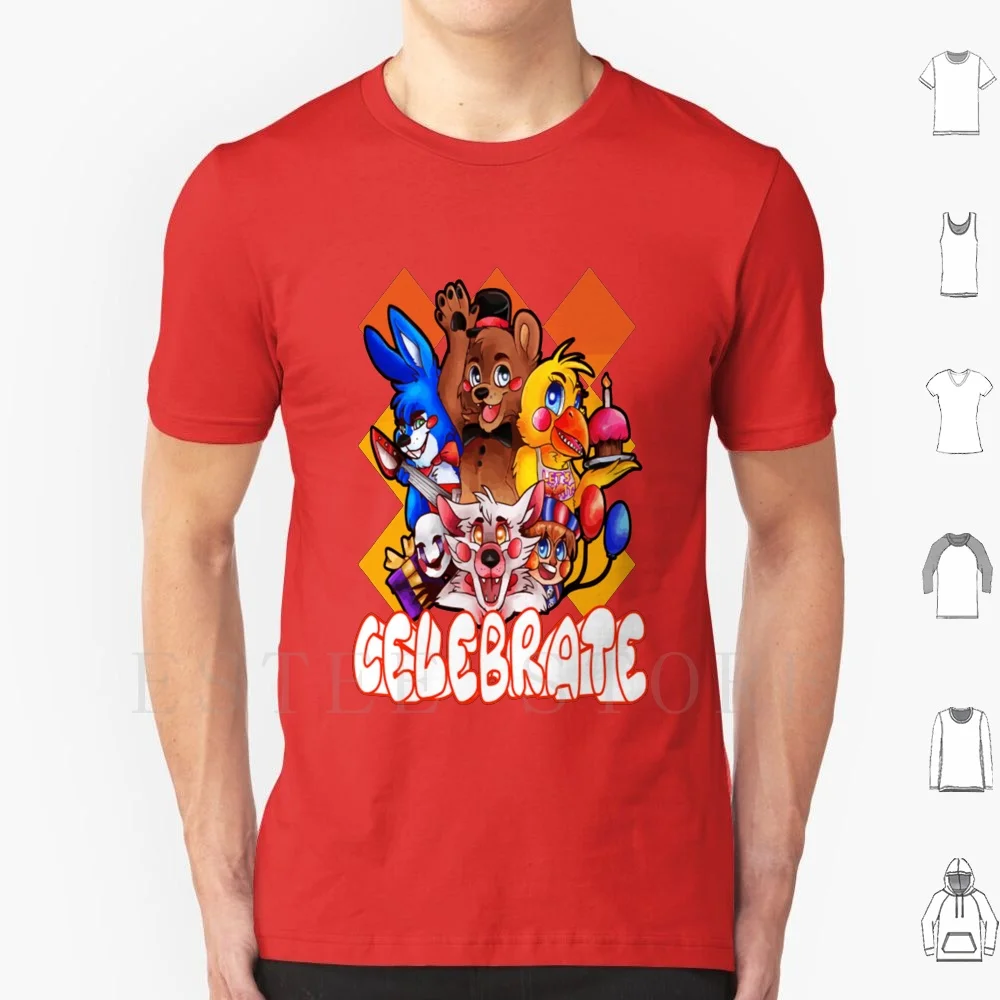 Cinque Notti A Celebrare T Della Camicia Della Stampa Di Cotone Cinque Notti A Celebrare Cinque Notti A Animale Bonnie Chica Cinque Notti A 2 Fnaf