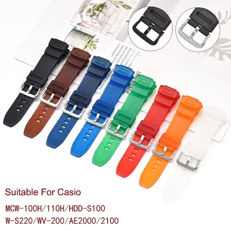 Cinturino Dell'Orologio Per Casio Mcw-100H W-S220 Ae-2000 Ae-2100 W-S220 Accessori Per Orologi Sportivi Cinturini Per Cinturini Con Cinturino Da 16Mm