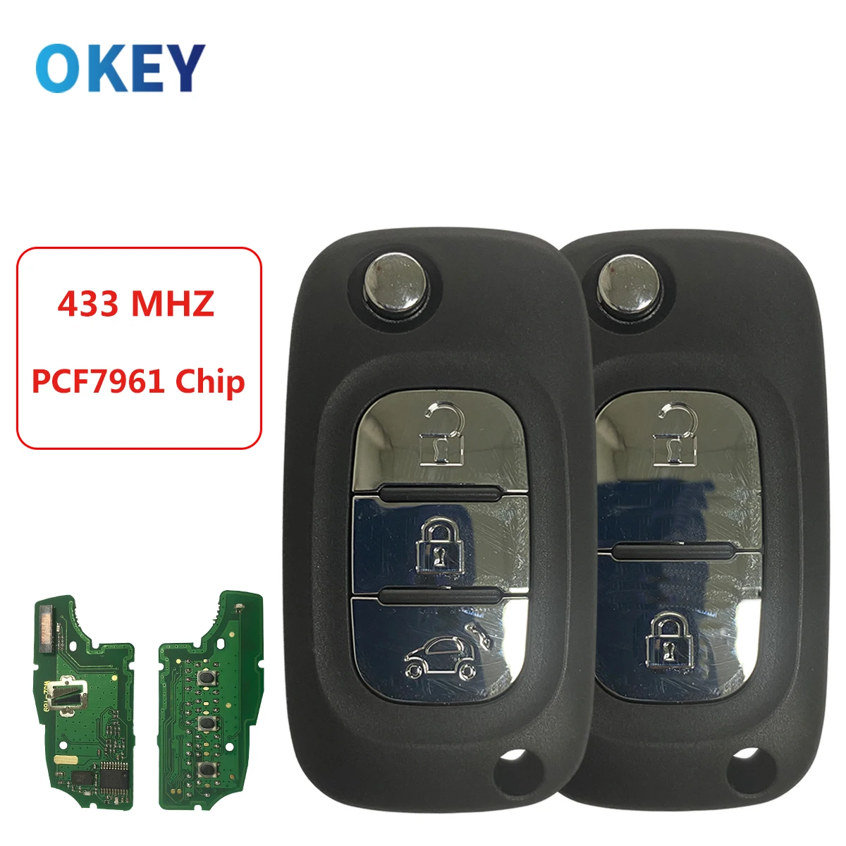 Okey 4A Pcf7961 433Mhz Per Mercedes Benz Smart Fortwo 453 Forfour 2015-2017 Key Key Chiave Auto Telecomando