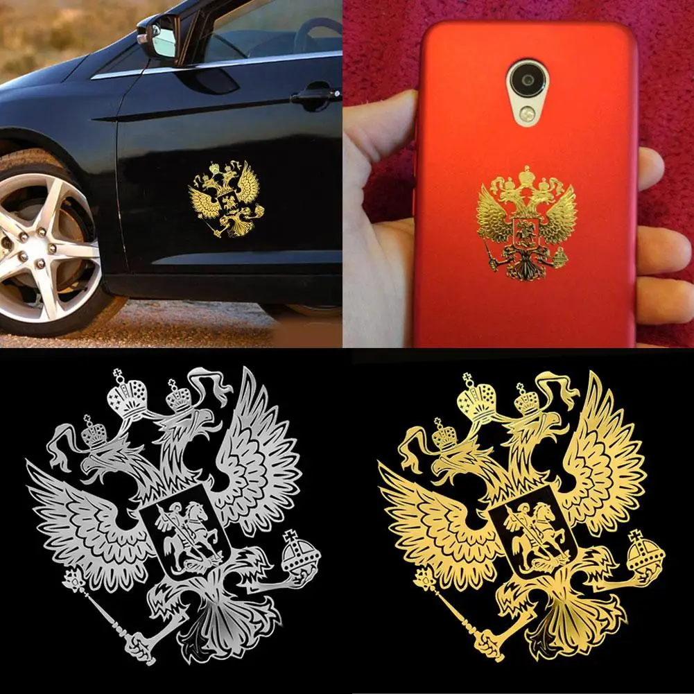 Adesivo Per Auto 3D Cresti D'Oro Della Russia Adesivi Per Auto In Metallo Nichel Decalcomanie Adesivi Per Auto Russi Наклейки На Авто Carro Adesivos