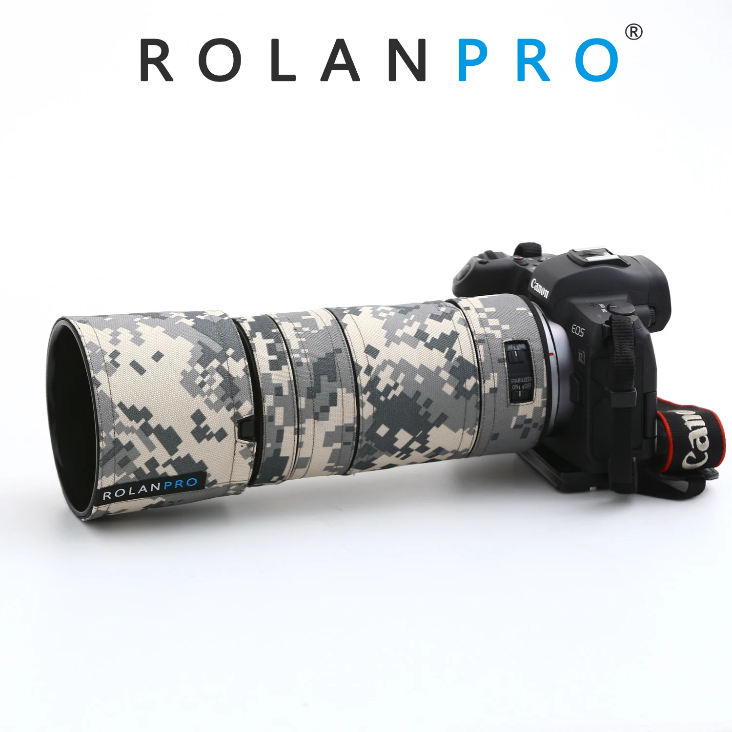 Rolanpro Copriobiettivo Per Fotocamera Impermeabile Per Canon Rf 100-400Mm F5.6-8 Is Usm Camouflage Rain Cover Custodia Per Pistole