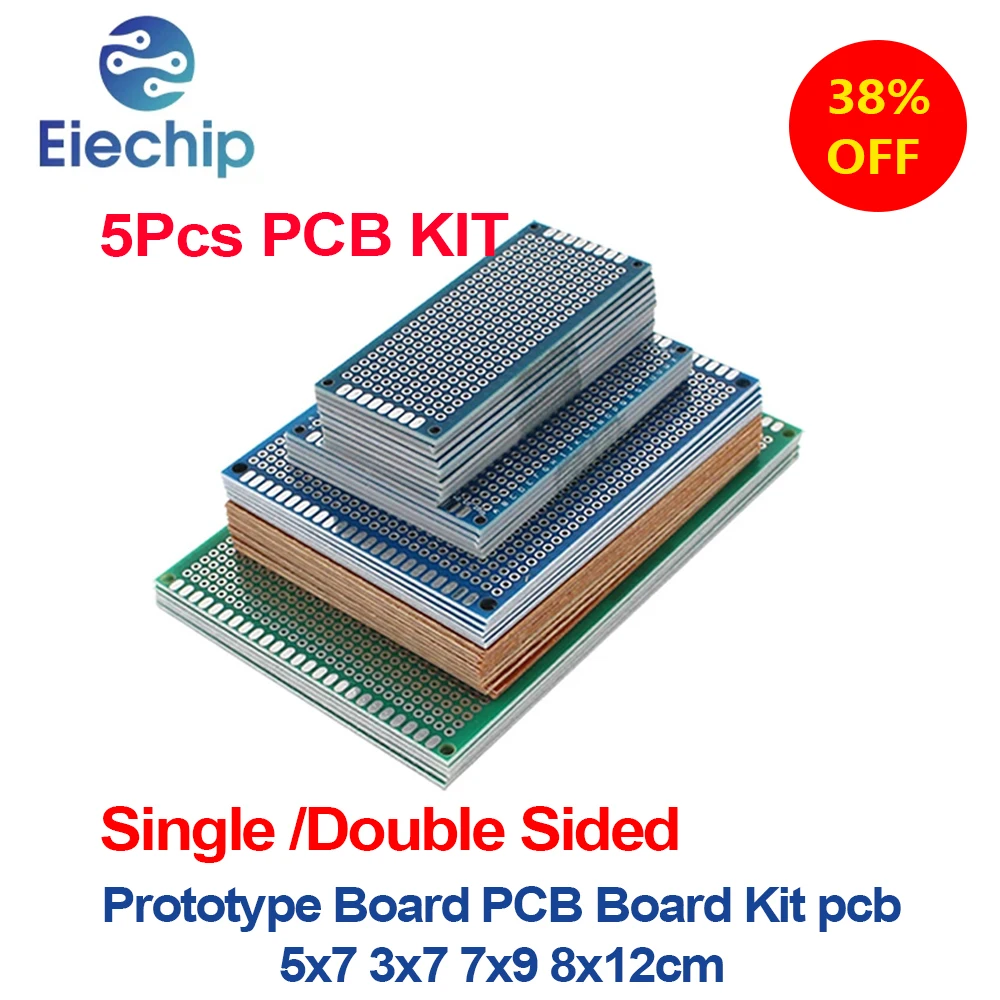 5Pcs Prototype Board Pcb Board Kit Pcb 5X7 3X7 7X9 8X12Cm Single Double Sided Prototype Main Board Protoboard Circuit Board Protoboard Kit Completo