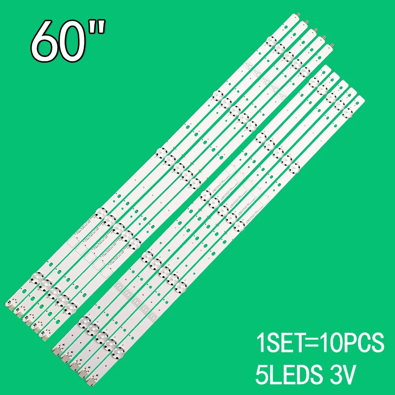 Per 10 Pz A5 + B5Leds 3V Per 55 "Tv Vizi O D60-F3 Lftrxbku Lg In Notek Fbc-60Inch-D-Series Ab Tipo Rev2.0 3Pcm00746A