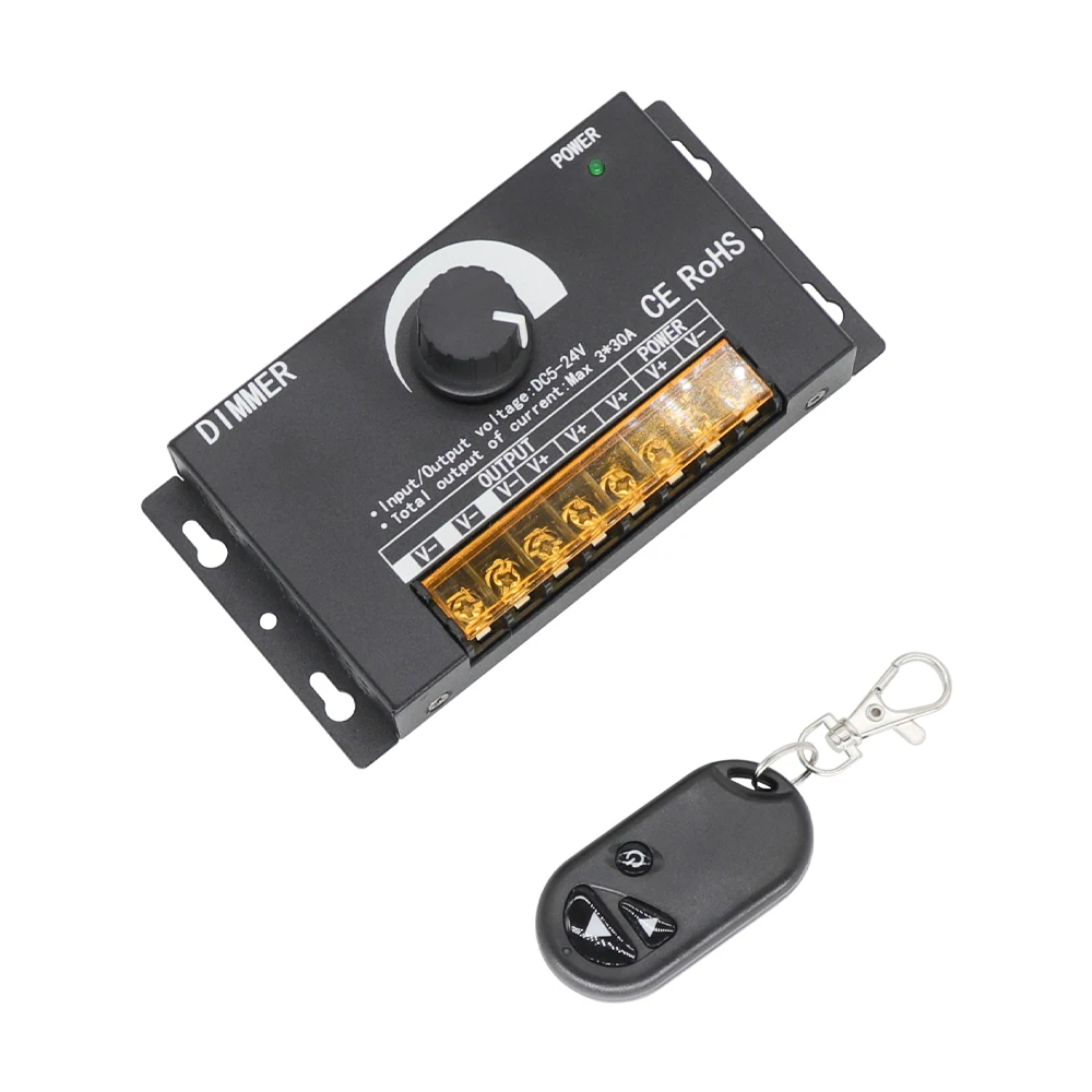 Led Light Dimmer 30A 3 Chanel High Power Led Strip Light Regulator Dc 5V 12V 24V Telecomando Rotante Swtich Dimming Device