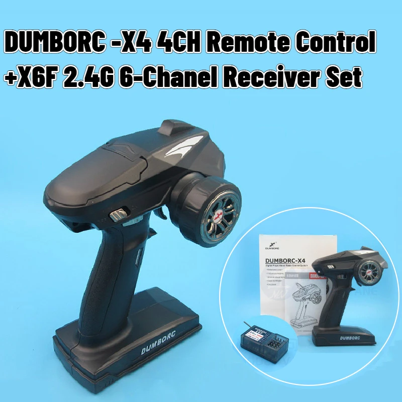 Dumborc-X4 Telecomando 4-Chanel + X6F 2.4G 6-Chanel Ricevitore Trasmettitore Set Verricello Led Controllo Della Luce Per Modello Di Auto/Nave/Serbatoi