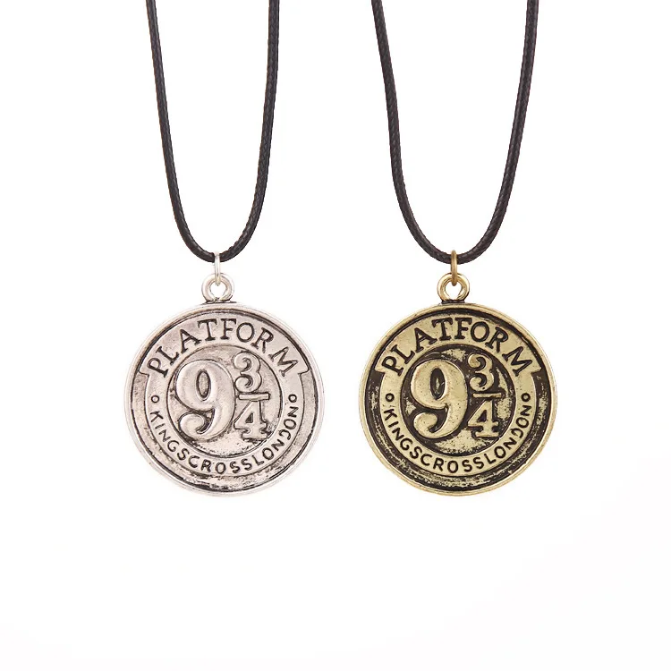 Harry Vintage Bohemia Brozen Silver Color 9 3/4 Potter Coin Collar Pendant Necklace Choker Jewelry For Women