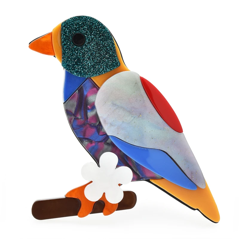 Wuli & Baby Spille Per Uccelli Adorabili In Acrilico 2 Colori Beauty Singing Bird Animal Party Office Spilla Spille Regali