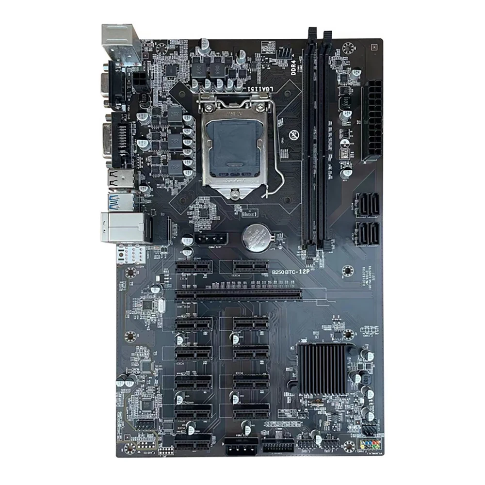 Per Scheda Madre Mineraria B250 Mining Expert Btc 12 Card 12Gpu Lga1151 Ddr4 12 Graphics Mainborad B250 Btc-12P