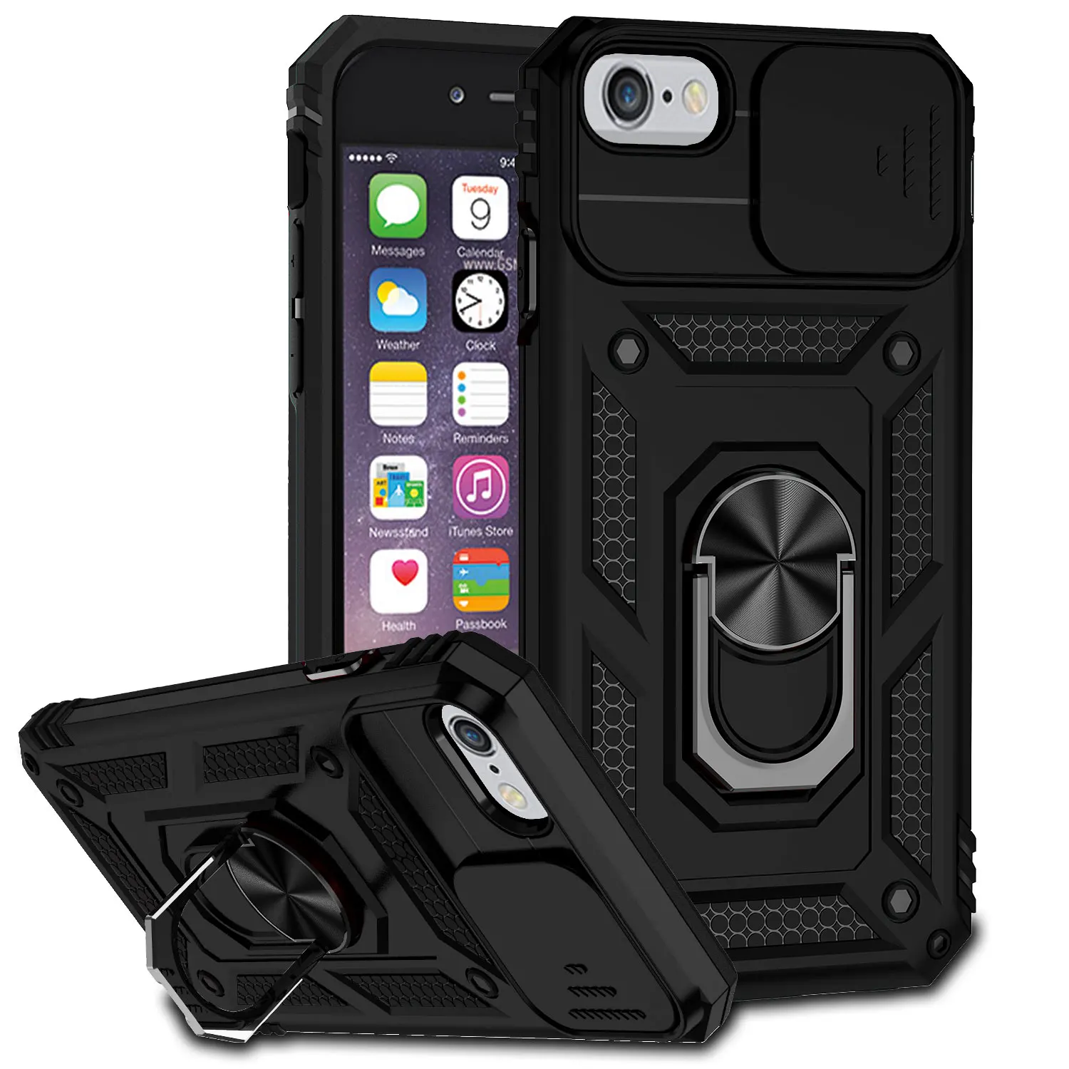 Per Iphone Se Cover Iphone Se 2020 2022 2023 Fundas Coque Slide Lens Magnet Ring Holder Back Case Per Iphone 6 7 8