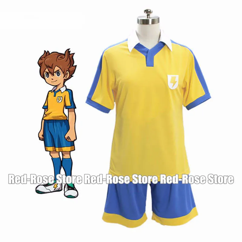 New Inazuma Eleven Raimon School Golden Football Jersey Costume Cosplay