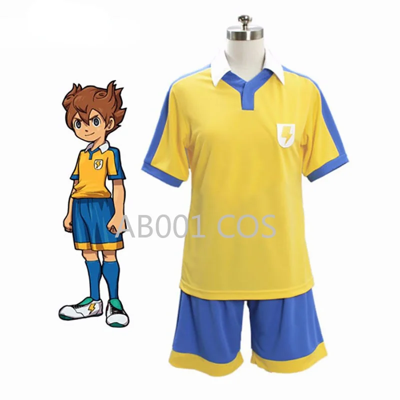 New Inazuma Eleven Raimon School Golden Football Jersey Costume Cosplay