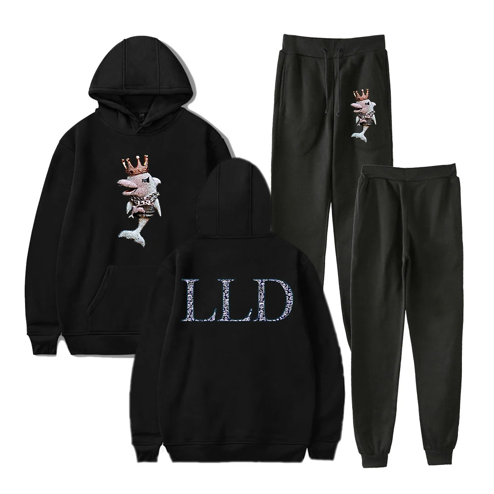 Young Dolph Lld Felpa Con Cappuccio Pantaloni Jogger Set Di Due Pezzi Felpe + Pantaloni Della Tuta Pop Rapper Merch Abbigliamento Donna Set Da Uomo