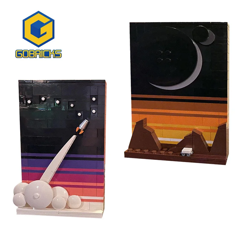 Gobricks Moc 3D Pixel Art The Black Sun Building Block Mattoni Set Star Space Rocket Ursa Major Design Model Toys Regali Per Bambini