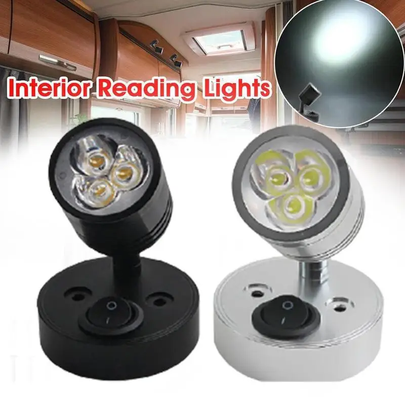 Nuova Lampada Da Lettura Per Auto 12V Con Interruttore Rv Boat Led Spotlight Light Comodino A Parete Camper Trailer Trucks Motorhome Spotlight