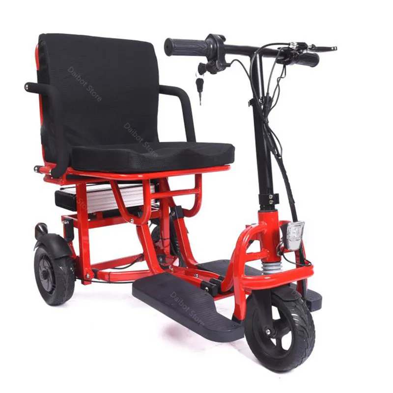 Motorino Elettrico Di Mobilità Per Elettrotriciclo Anziano 36V/48V 10Ah, Velocità 15 Km/H Batteria Rimovibile Per Triciclo Elettrico Pieghevole