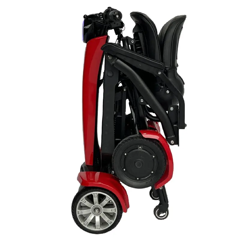 Scooter Elettrico Pieghevole Automatico Da 8 Pollici 4 Ruote 36V Scooter Elettrico Doppio Motore 500W Portatori Di Handicap Scootre Anziani