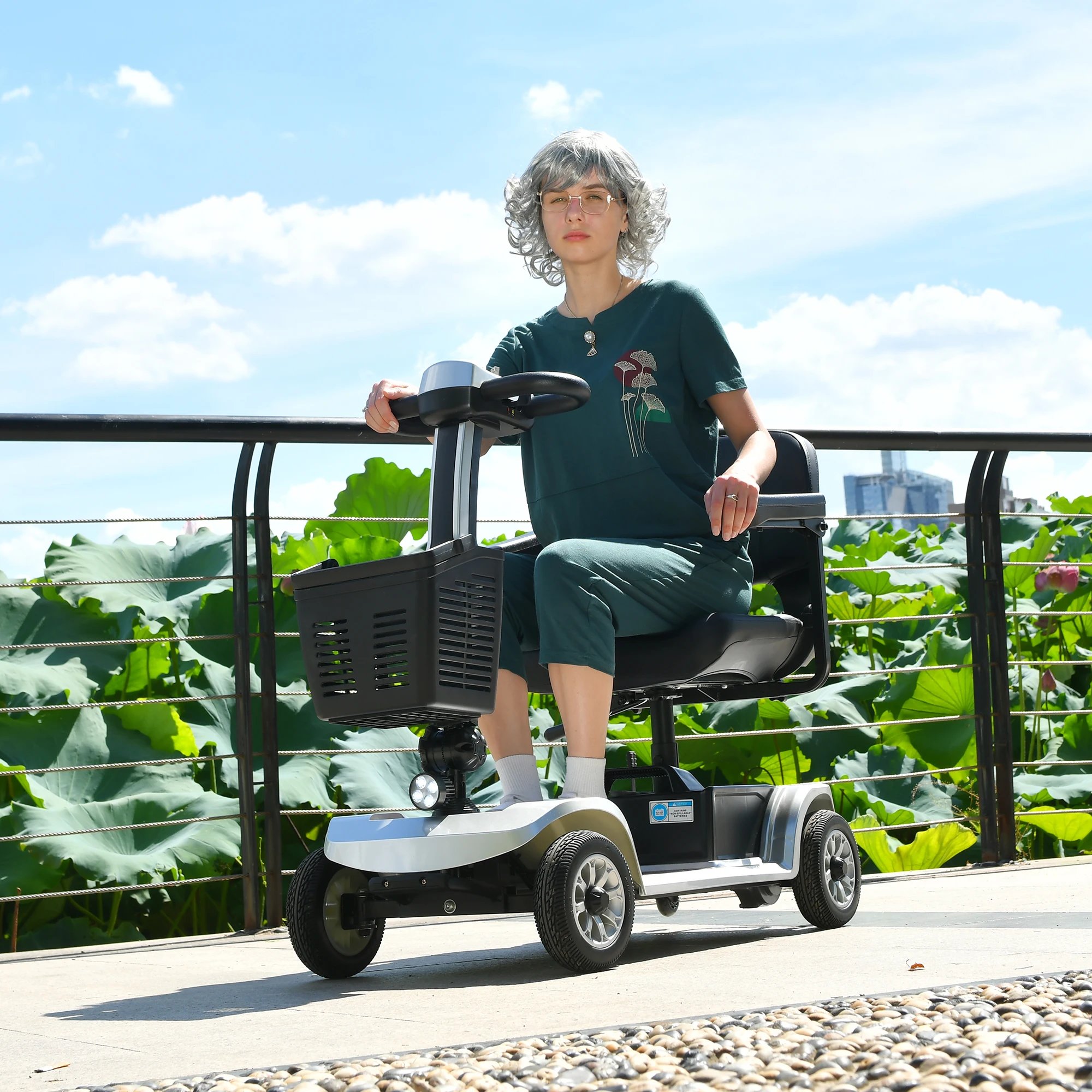 Scooter Elettrico Per Disabili A 4 Ruote Per Disabili Per Anziani Adulti Disabili All'Aperto Con Funzione Pieghevole