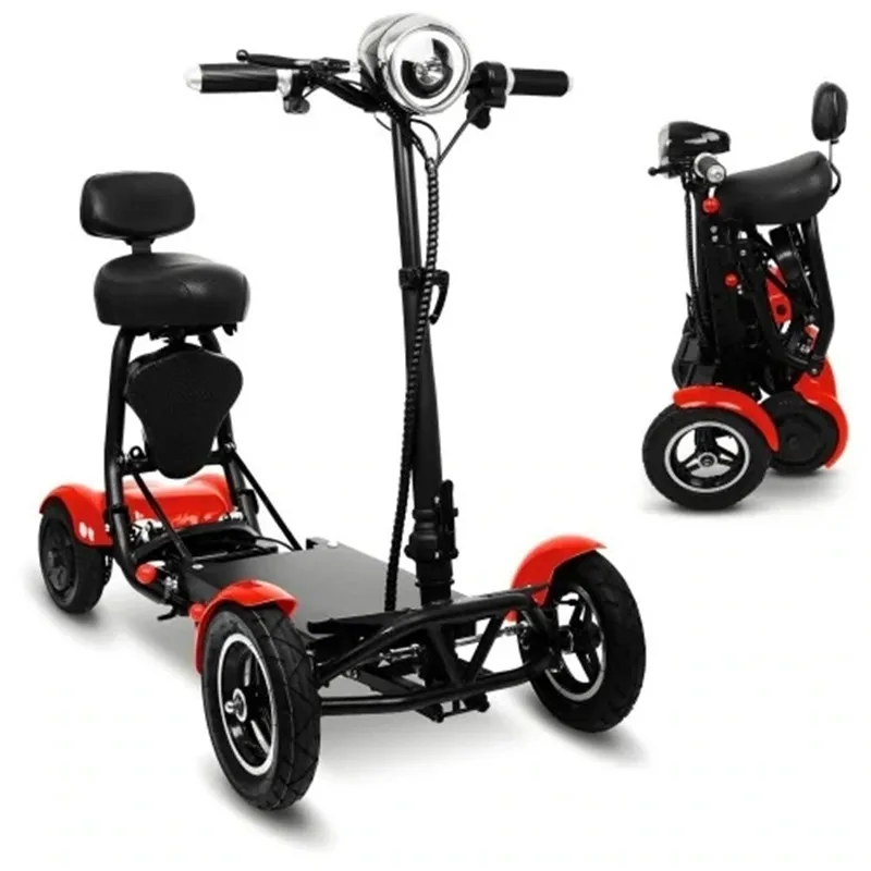 Scooter Elettrico Pieghevole Da 10 Pollici Protable 4 Wheel 36V 500W Scooter Elettrico Potente A Doppio Motore Per Anziani Disabili