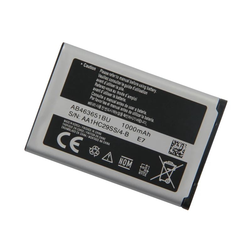 Batteria Di Ricambio Per Telefono Ab463651Bu Per Samsung L700 W559 S5628 B3410 L708E Sgh-L700 Batteria 1000Mah