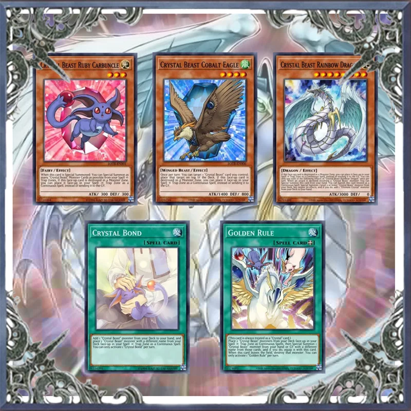 72 Pezzi Crystal Beast Yugioh Gioco Di Carte Deck Non Originale Master Duel Carta Fai Da Te