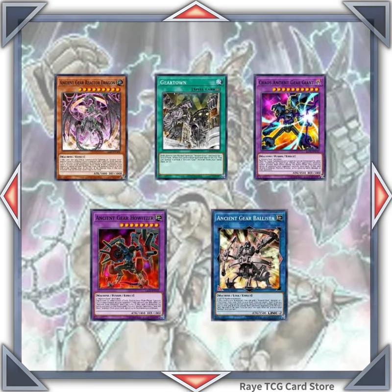 73 Pcs Ancient Gear Yugioh Card Game Deck Easy Play Non Original Master Duel Diy Deck Md