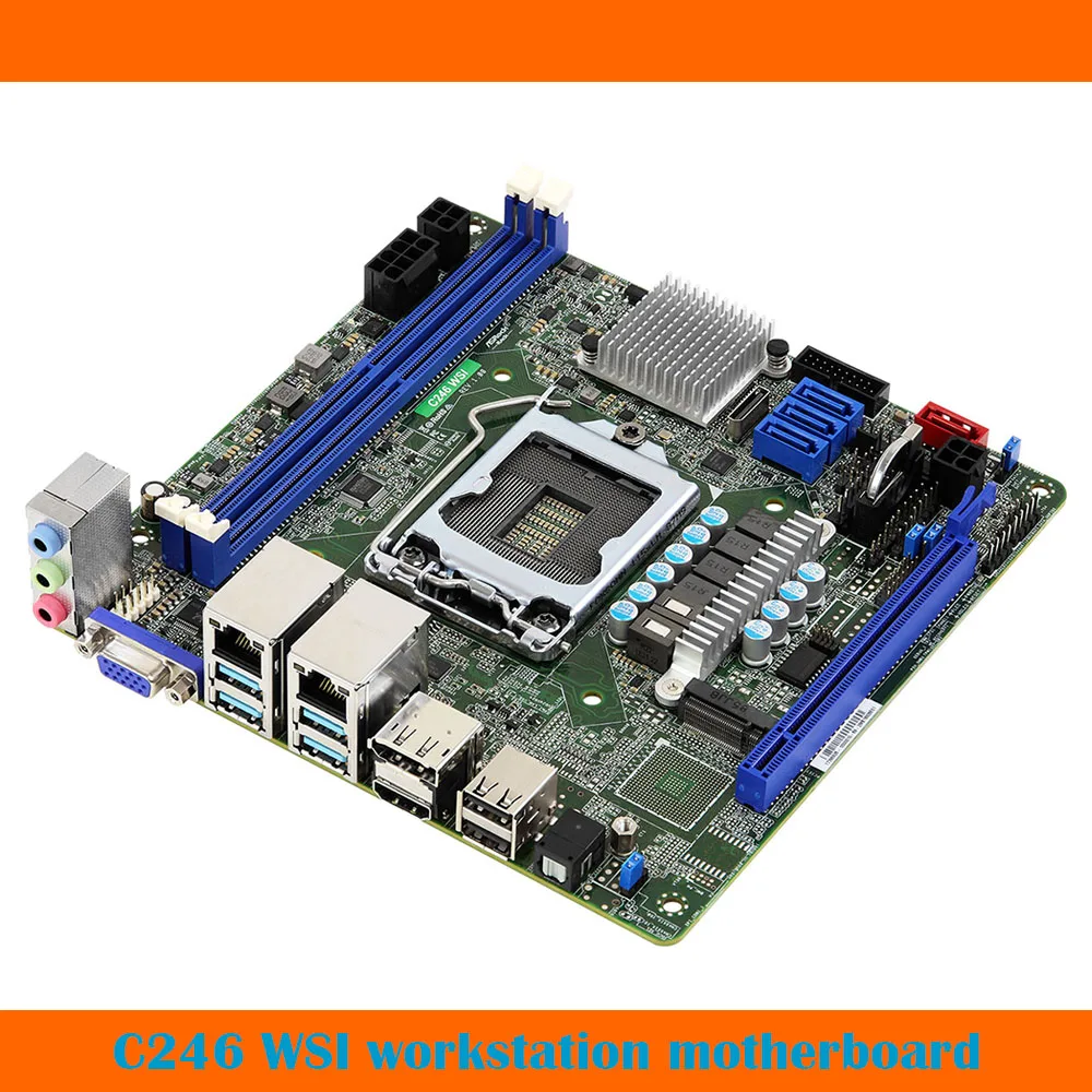 Per La Workstation Asrock Lga1151 C246 Wsi Supporta E2100/2200 Ddr4 Ecc Completamente Testato