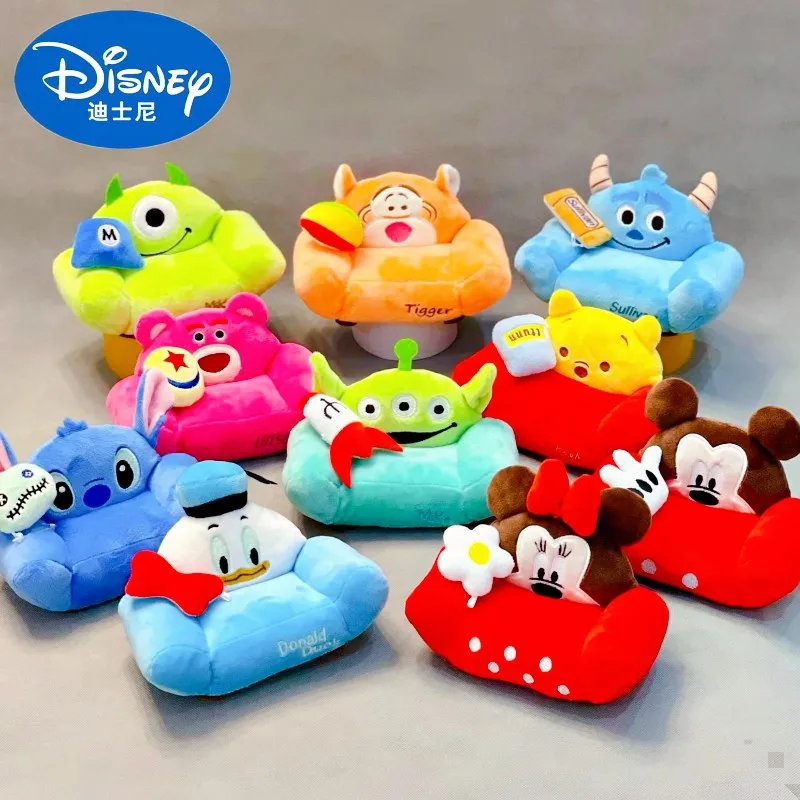 New Disney Cute Plush Sofa Mickey Minnie Winnie The Pooh Lots-O-Huggin Bear Alien Donald Duck Stitch Mickey Mike Doll Gift Toy