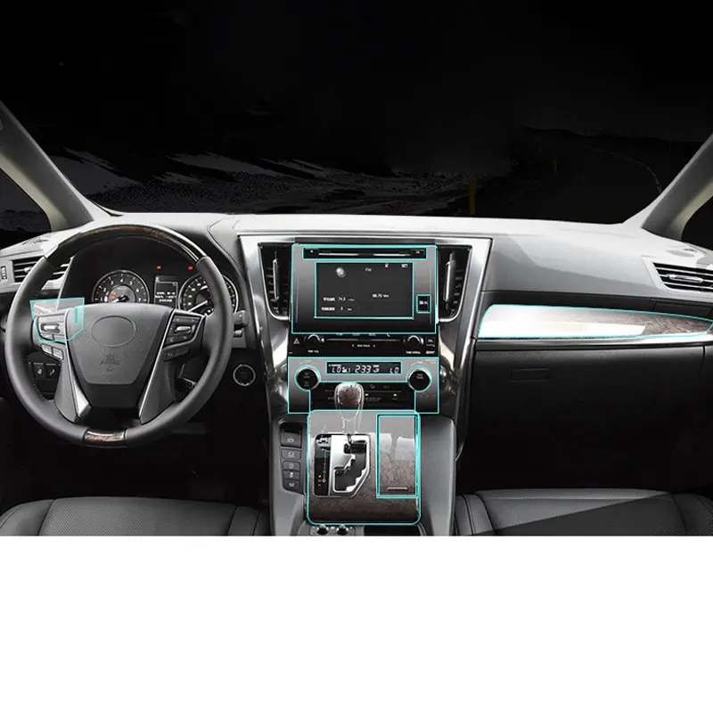 Autoadesivo Dell'Automobile Per Toyota Trasparente Di Tpu Pellicola Protettiva Adesivi Per Toyota Alphard Accessori Interni