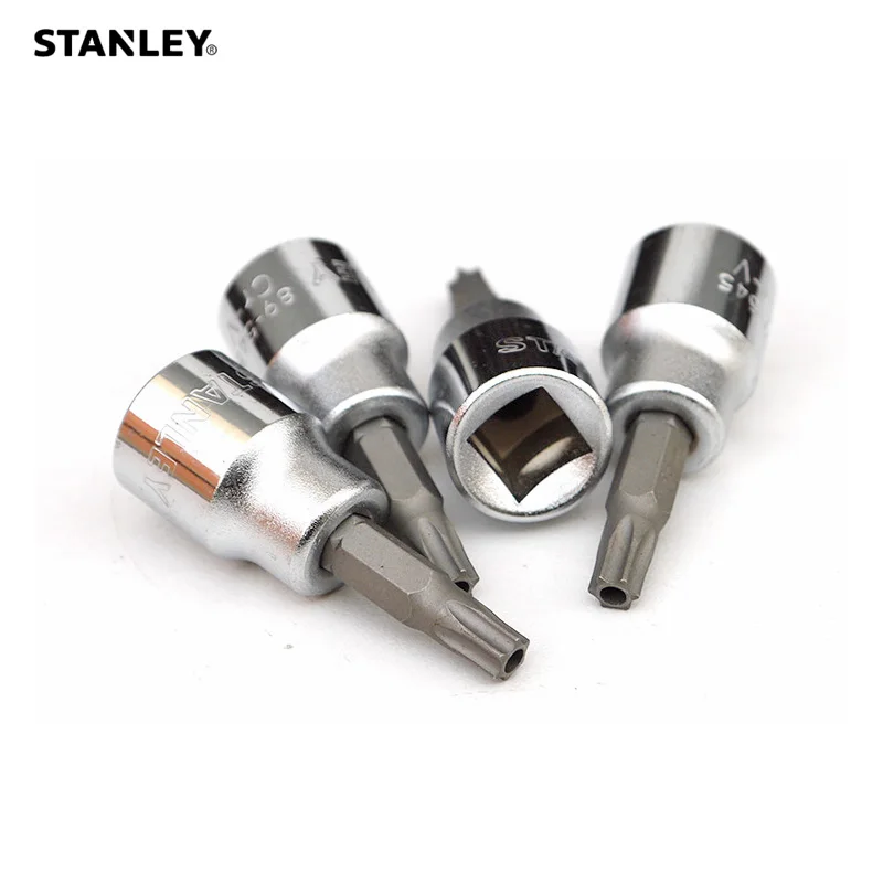 Stanley 1 Pezzo 3/8 1/2 Presa Torx A Prova Di Manomissione Di Sicurezza Con Foro Tt10 Tt15 Tt20 Tt25 Tt27 Tt30 Tt40 Tt45 Tt50 Tt55
