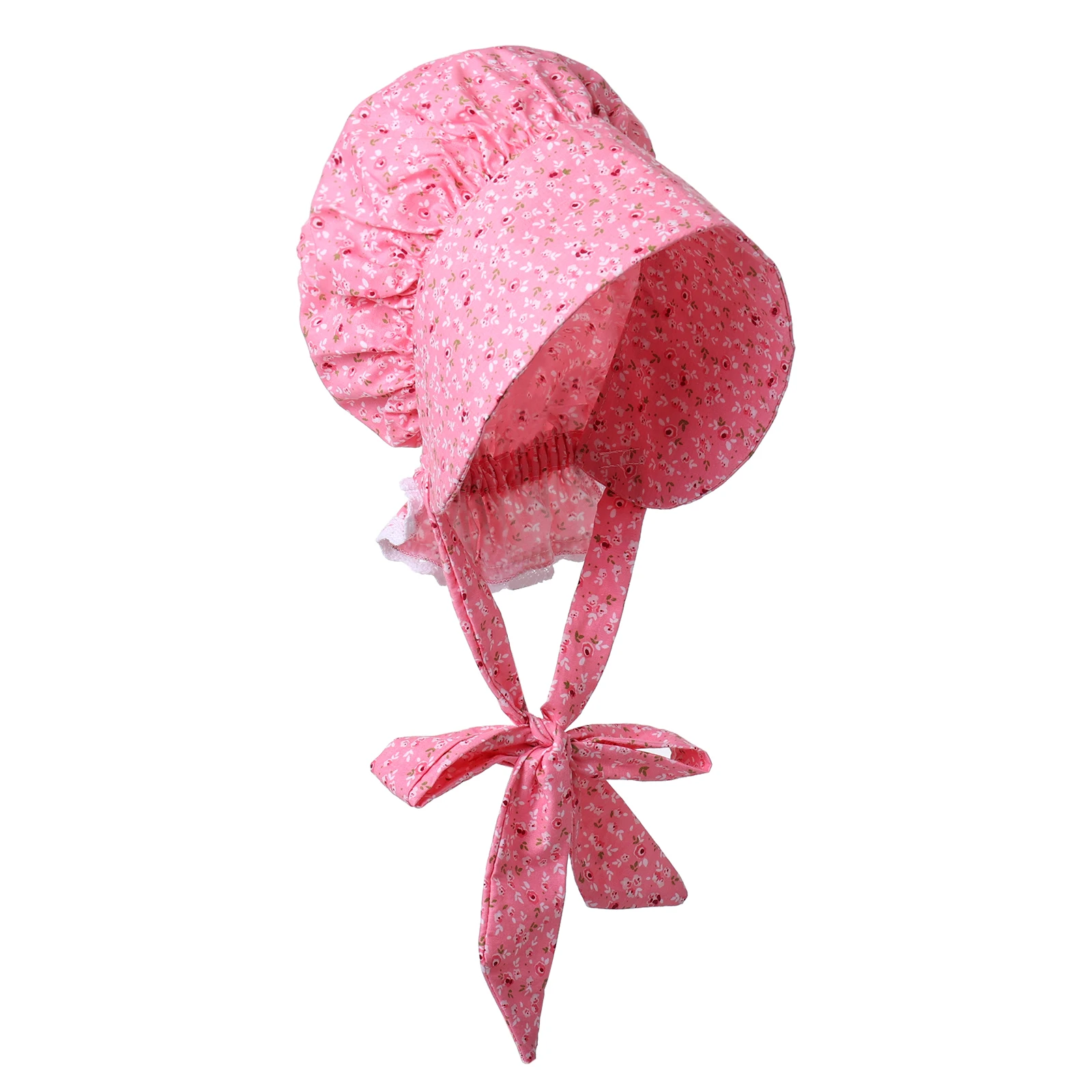 Cappello Vintage Con Cofano Coloniale Ragazze Bambini Pilgrim Pioneer Berretto Floreale Costume Copricapo