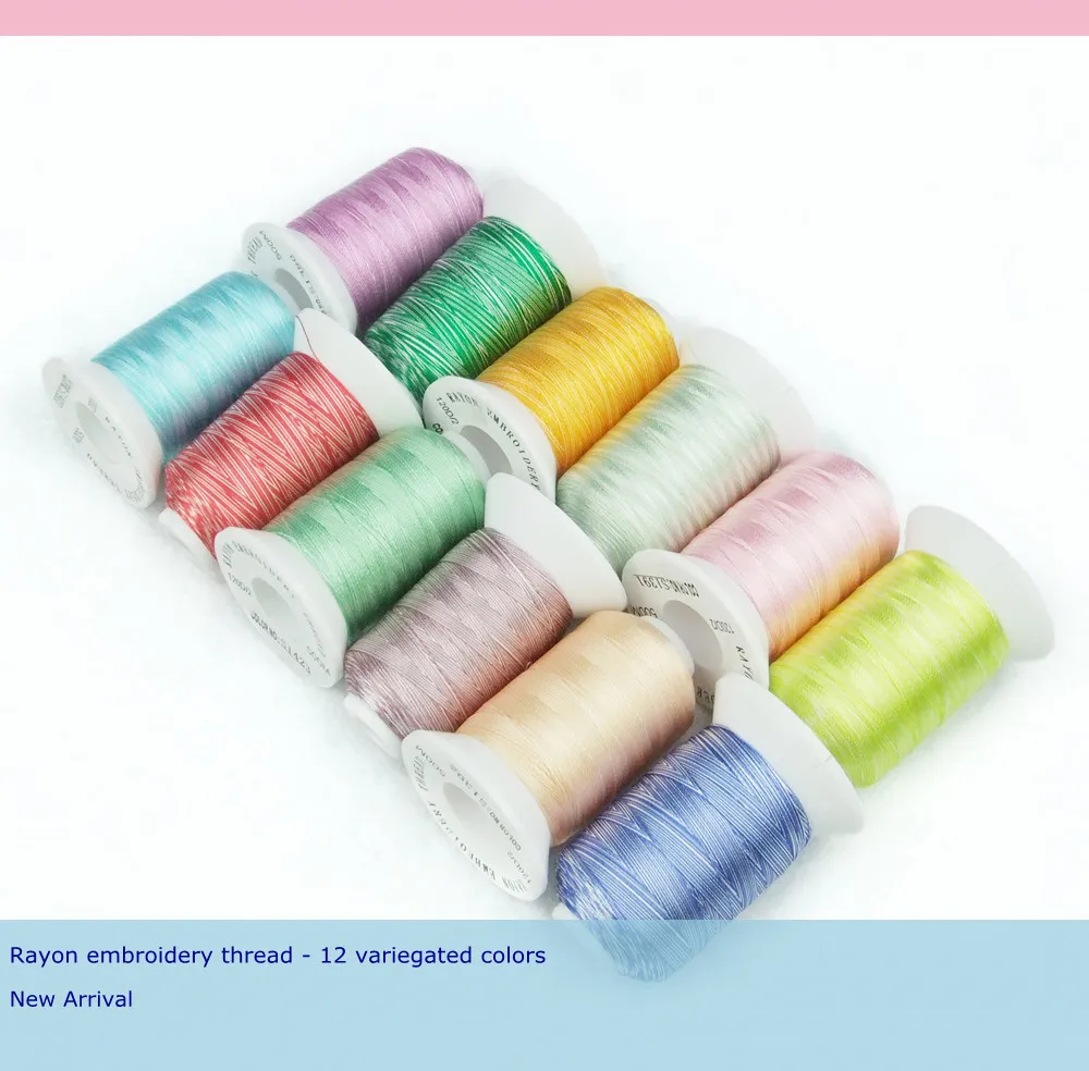 Nuovo Arrivo Simthread 100% Viscosa Rayon Filo Da Ricamo 12 Popolare Variegato Colori