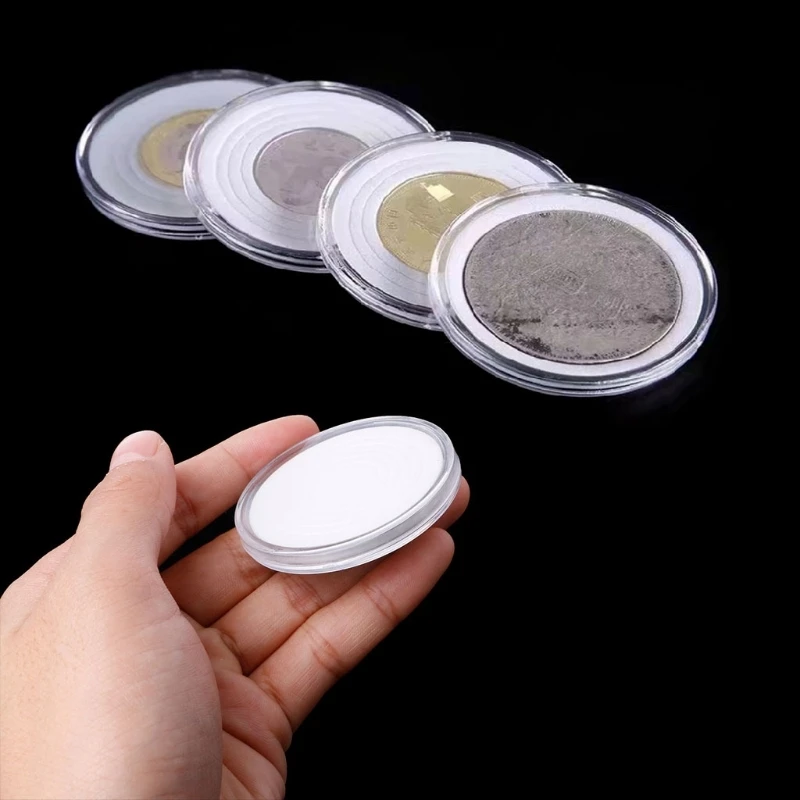 1 Pc Round Money Coin Monete Commemorative Collezione Scatola Materiale Ps Per 1Oz Aquile D'Argento Americane Per Monete