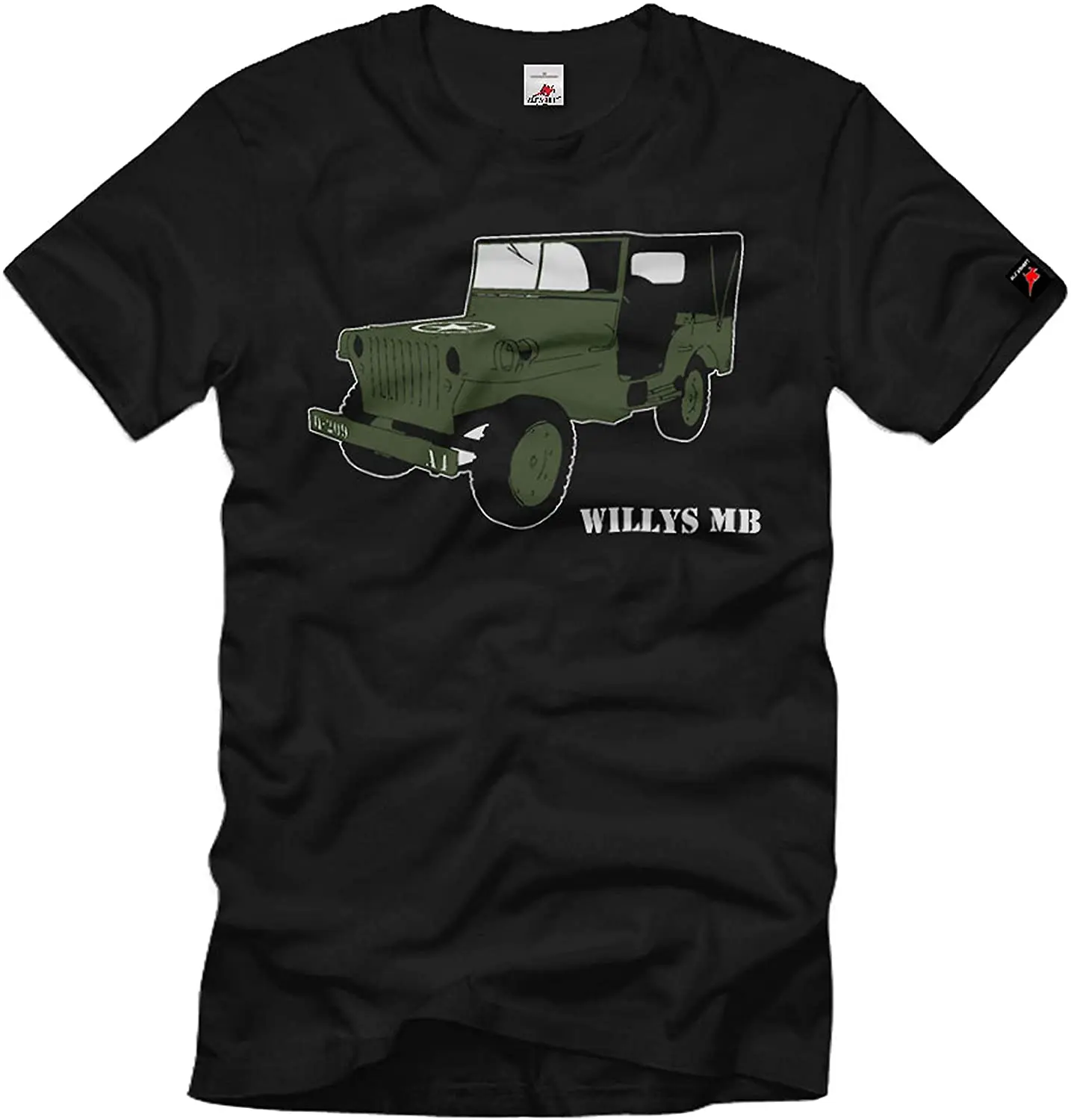 Army Willys Mb Us Muslimygelyndewagen Truck Militskr Wk2 T-Shirt Da Uomo