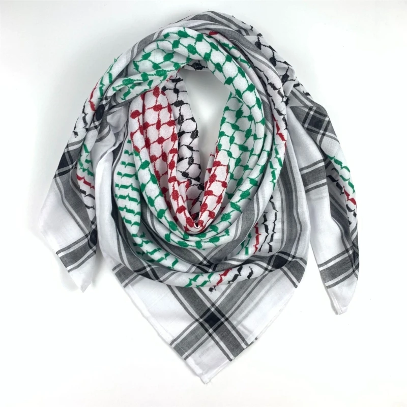 Sciarpa Geometrica Jacquard Shemagh Keffiyeh Arab East Dubai Head Wrap Square Shawl