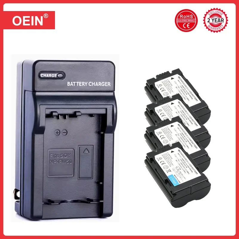 4 Pz Cgr-S602 Batteria E Caricabatterie Per Panasonic Cgr-S602A Cgr-S603 Dmw-Bl14 Lumix Dmc-L1 Dmc-Lc40 Dmc-Lc5 Leica Digilux 1