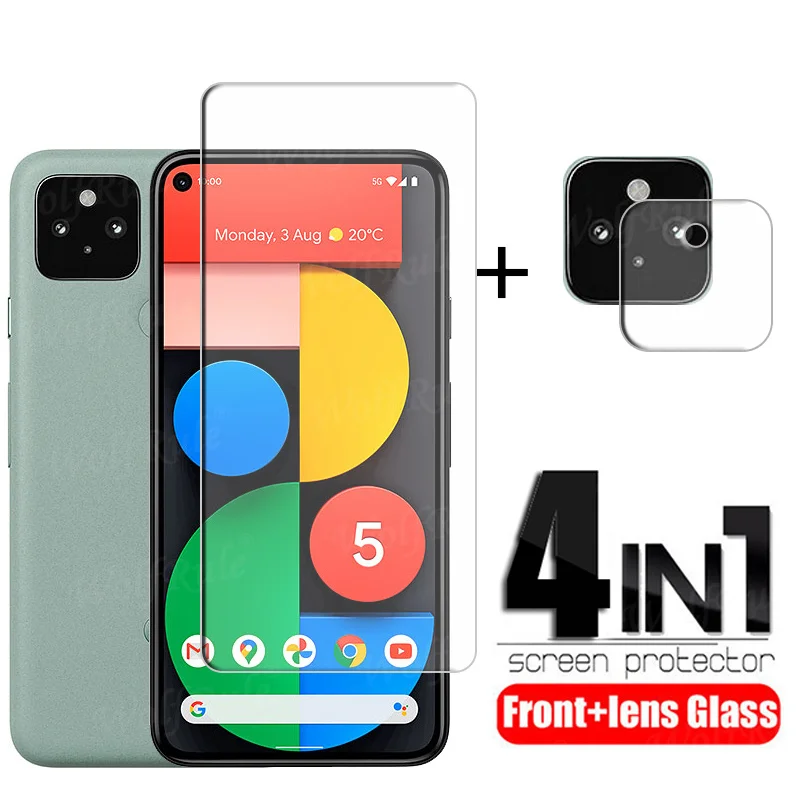 4-In-1 Per Google Pixel 5 Vetro Per Pixel 5 Obiettivo Per Fotocamera In Vetro Hd Pellicola Salvaschermo Per Google Pixel 5 Vetro Temperato