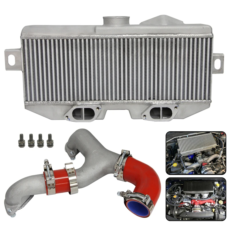 Aggiornamento Top Mount Intercooler + Y Tubo Adatto Per Subaru 02-07 Wrx Sti Ej20 Ej25 Gd Nero/Rosso/Blu