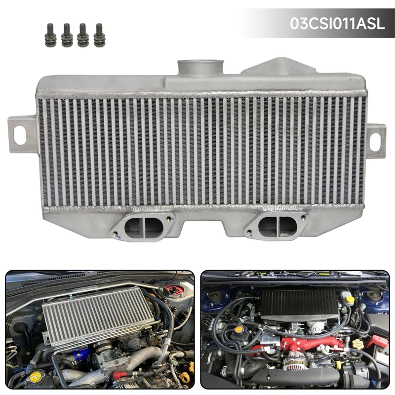 Intercooler Uprated Con Montaggio Superiore Per Subaru Impreza Wrx/Sti Gd Turbo Charger 02-07 Nero/Argento