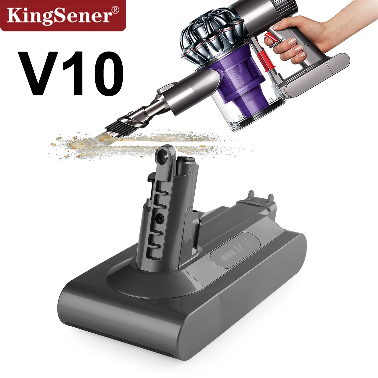 Kingsener Aspirapolvere Batteria Ricaricabile Per Dyson V6 V7 V8 V10 Series Sv06 Sv09 Sv10 Aspirapolvere Portatile Batteria Di Ricambio