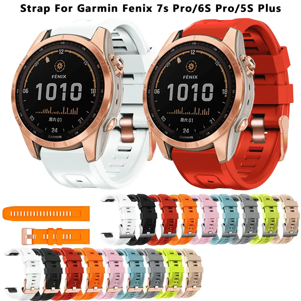 Cinturino In Silicone Quickfit Da 20Mm Per Cinturino Sportivo Garmin Fenix 7S 6S Pro 5S Plus Per Cinturino Con Chiusura Garmin Fenix 7S