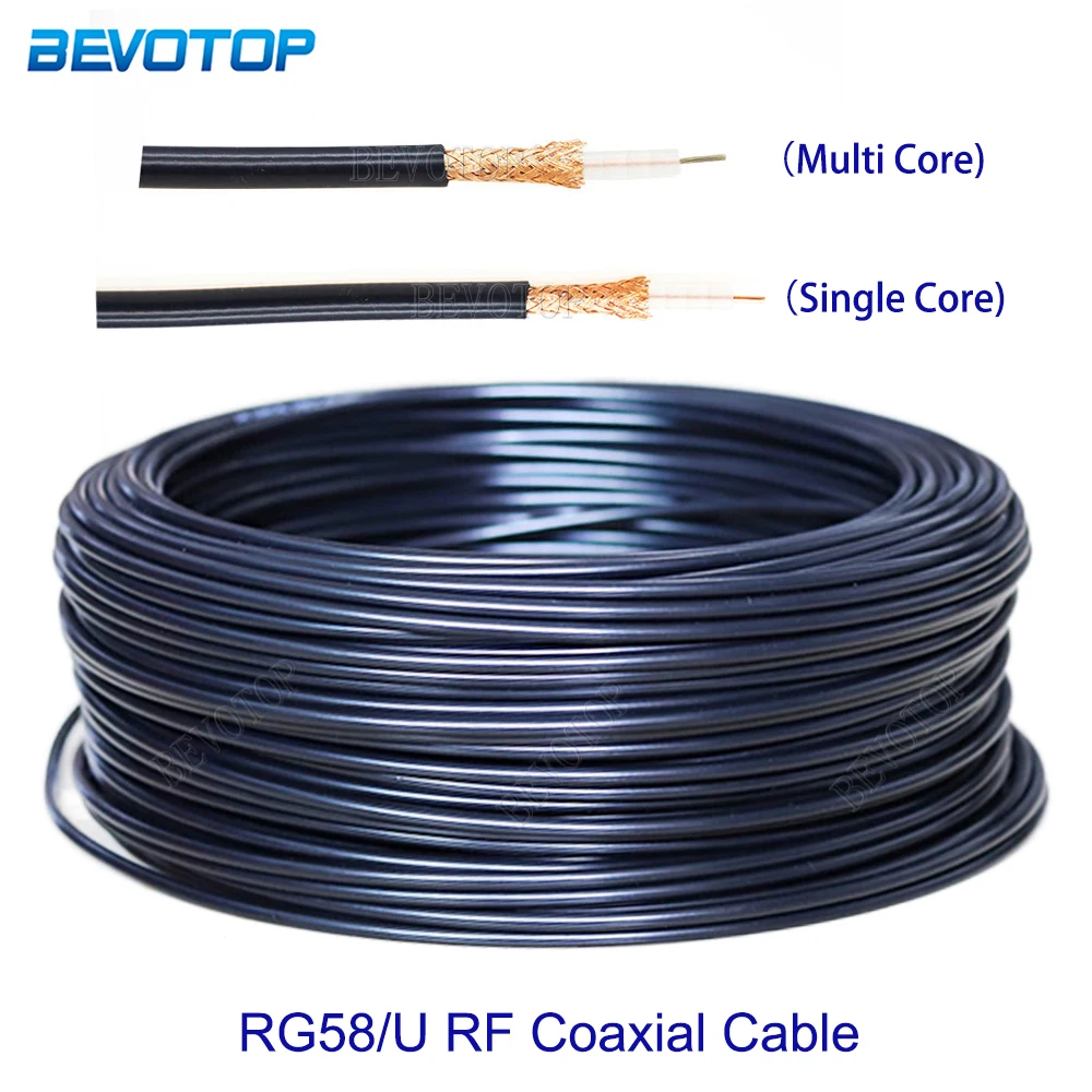 Rg-58/U Singolo/Multi Core 2 Tipi Rg58/U 50-3 Cavo Coassiale Rf 50 Ohm Rame Nudo Bassa Perdita Di Alta Qualità 1M-1000M